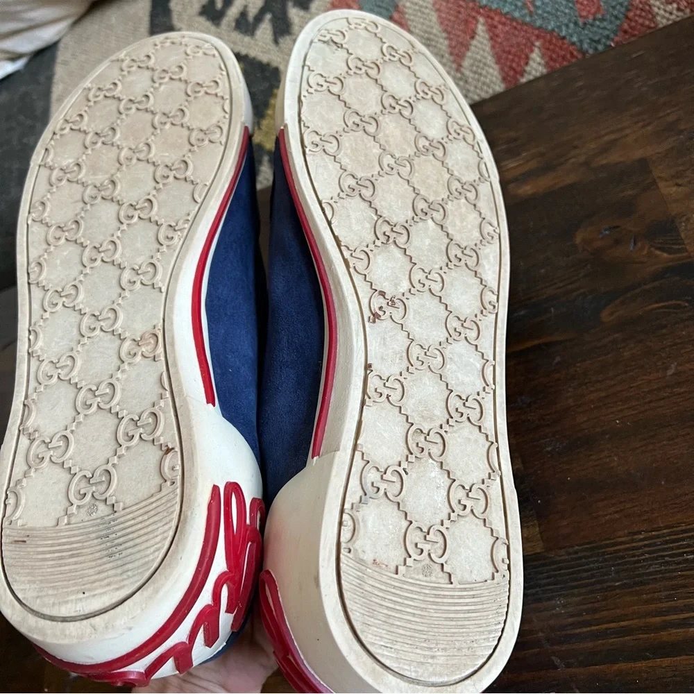 💕HOST PIcK (twice)💕 GUCCI Boulevard Web Detail Blue Suede Sneakers 9G (US 9.5)